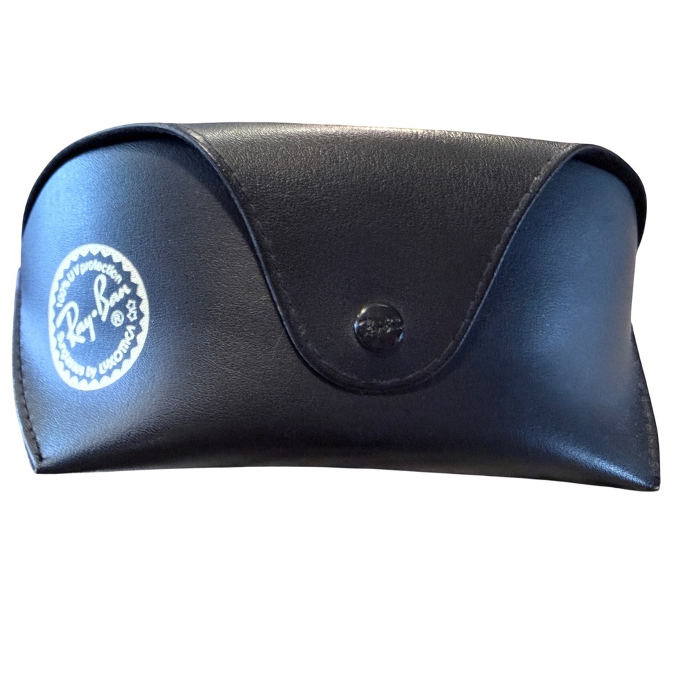 Ray-Ban Black Faux Leather Sunglasses Case with Snap Closure and Belt Loop